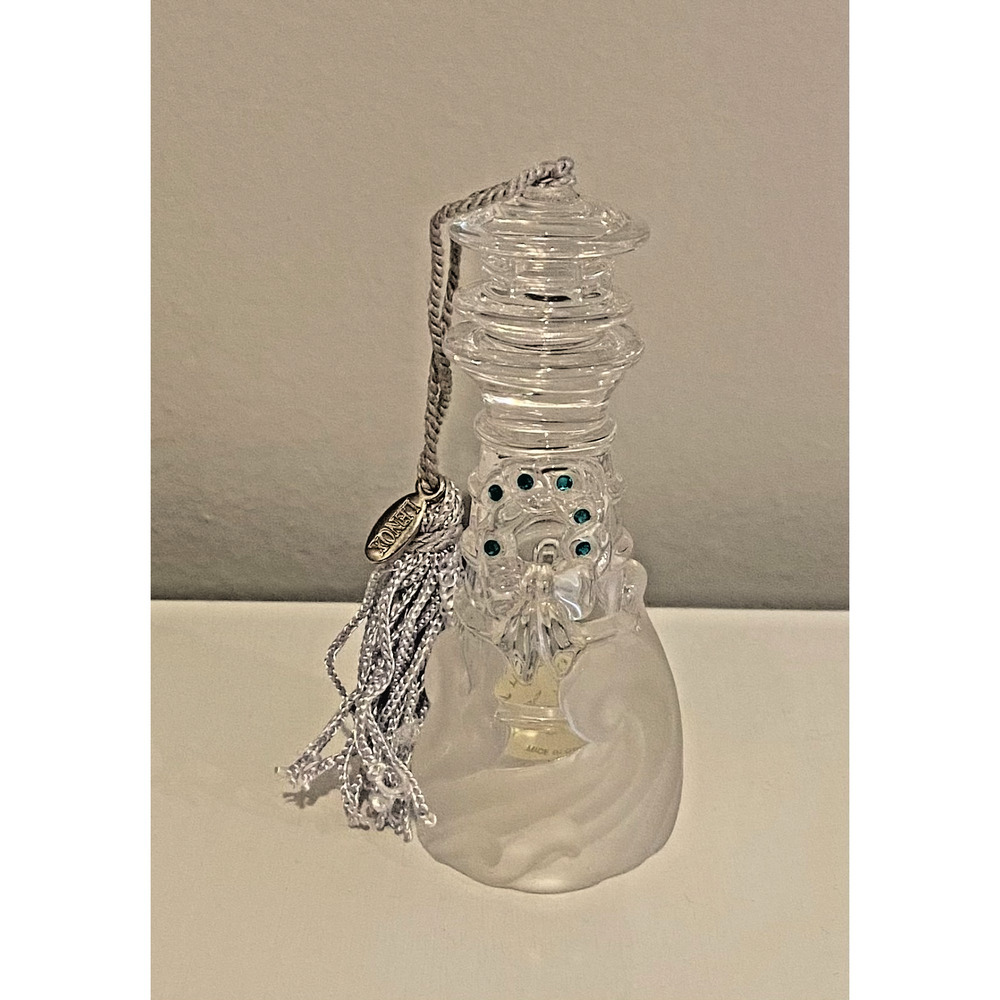 NWOT Vintage 2002 Lenox Crystal Lighthouse Ornament Blue Crystals, No Box